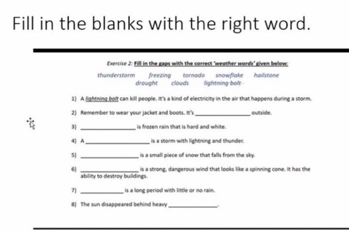 Please let the solution quickly Fill in the blanks with the right