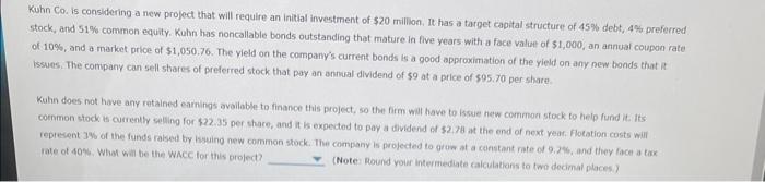 13.26% cost of preferred stock is 9.3%, If Turnbull can raise all