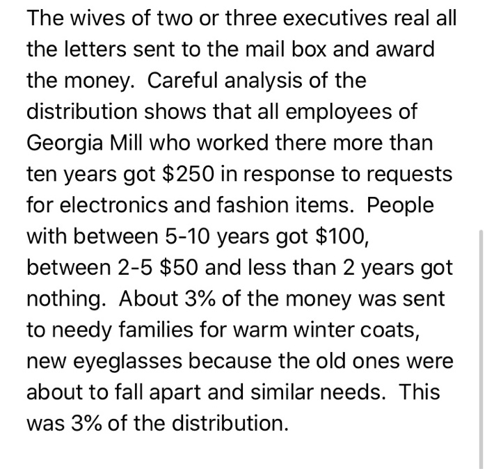 charity or because of disaster is not In Milltown, Georgia there is