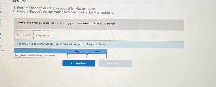 to the questions displayed below] Shadee Corporation expects to sell 590 sun