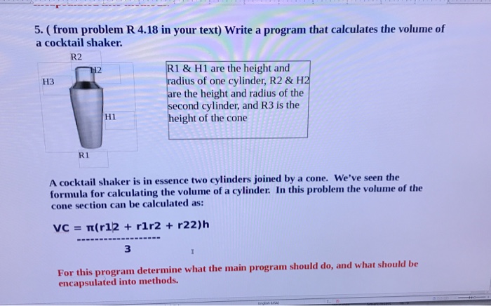  Using java 5. ( from problem R 4.18 in your text)