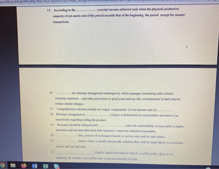 have Time ,35 minutes left PART I (22 points) State the accounting