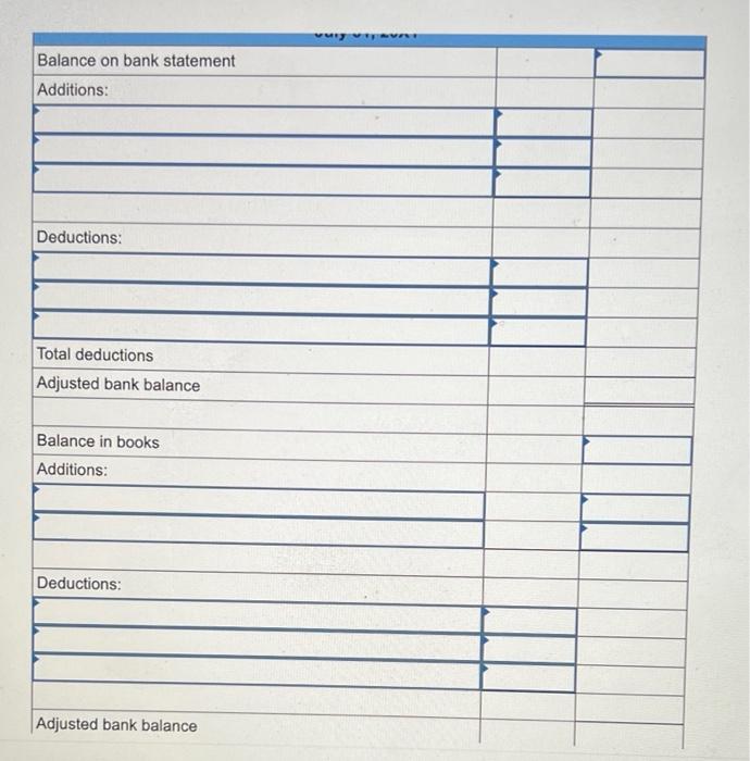adjust the cash balance. LO 9-5, 9-6, 9-7 Problem 9.6A (Algo) Preparing