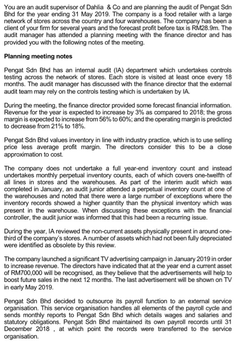  Please answer at least 2 page full. [1 Audit Risk =