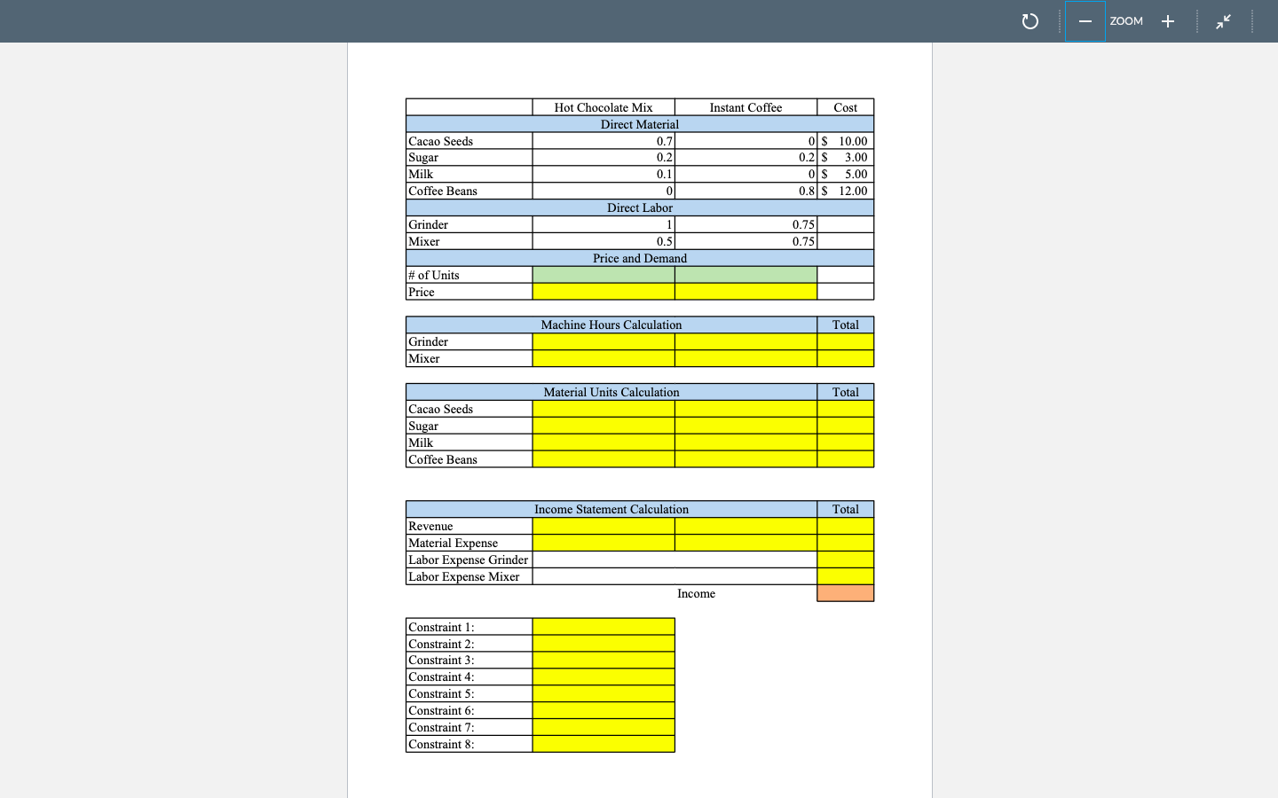 design a simple AIS using Excel Solver to facilitate production. Alpha Inc.