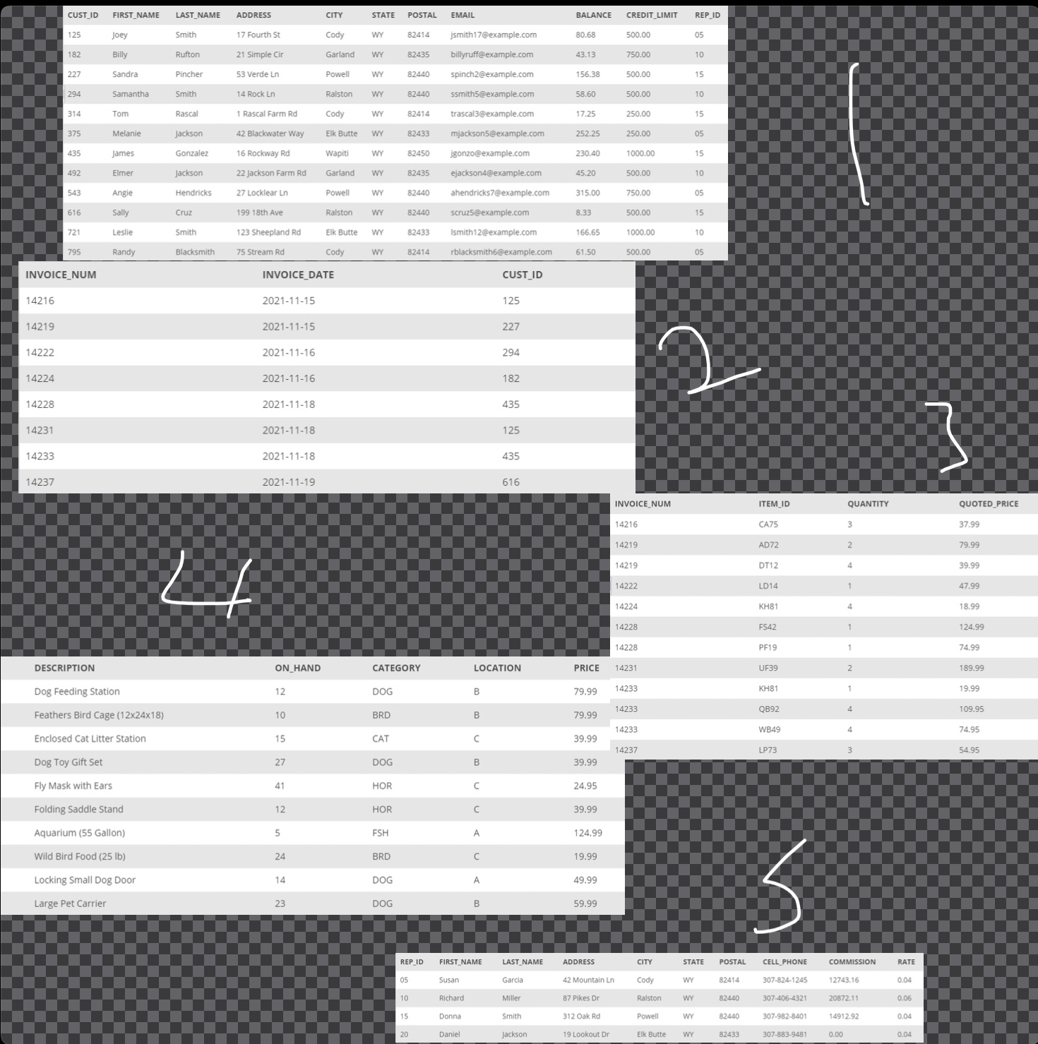  Task 1: Create a NONCAT table with the structure shown below.
