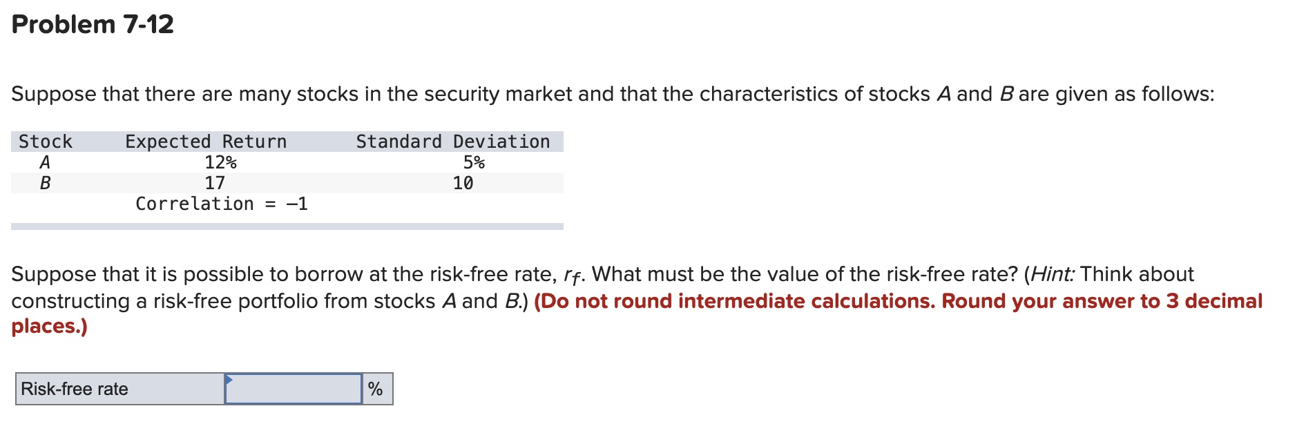  Show me the steps to solve Problem 7-12 Suppose that there