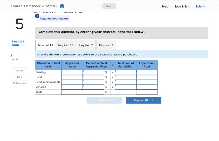you Connect Homework - Chapter 8 Saved Help Save & Exit Submit