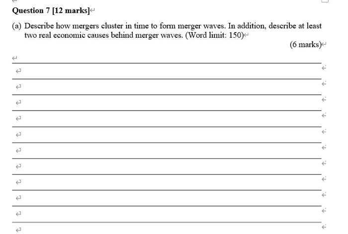  Question 7 [12 marks] (a) Describe how mergers cluster in time