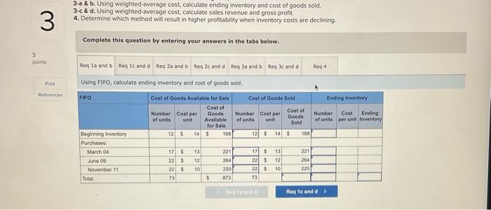 calculate inventory amounts when costs are declining 3 3 points Prim References