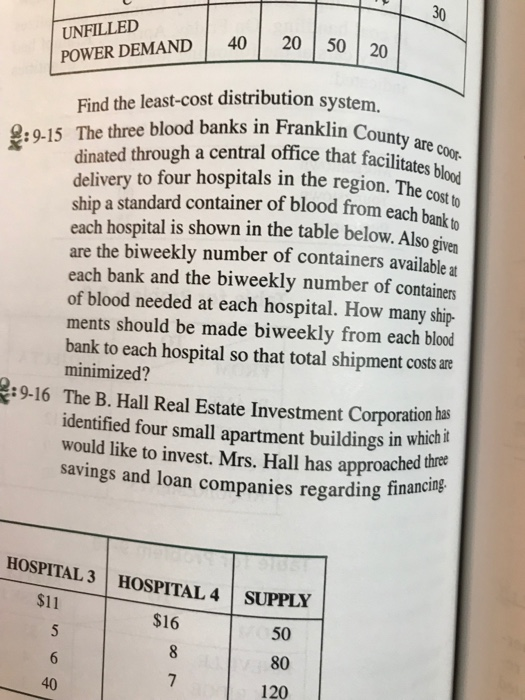  9-15 write the equations for the problem from the chart, develope