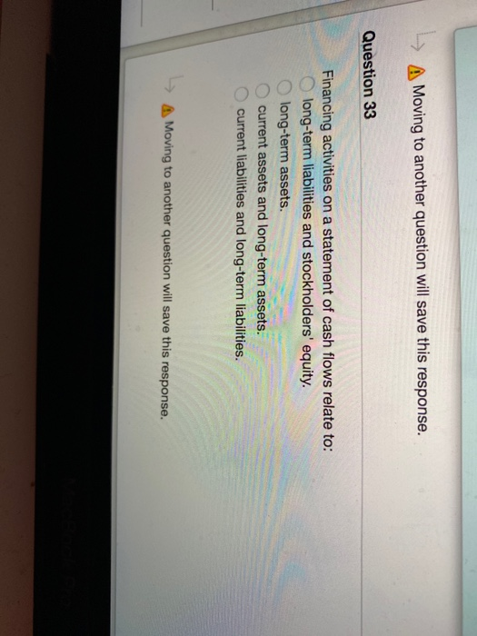 32 The three types of activities reported on the statement of cash