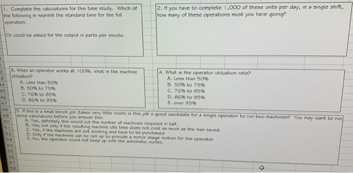 1-5 The following, continuous time study was done by a collegue, but