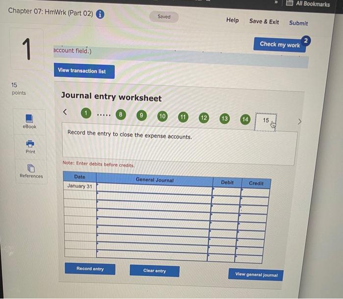 & January 31 & Interest Receivable & 55 & \\ \hline &
