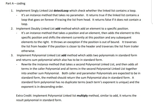 Part A: Coding I need to add few methods related to the