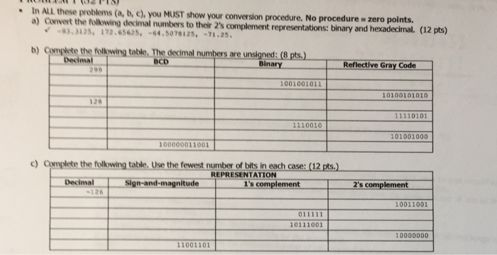  In ALL these problems (a, b, e), you MUST show your