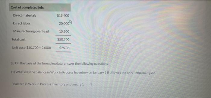 Company is shown below. Job No. 92 Direct Direct Labor Date Materials