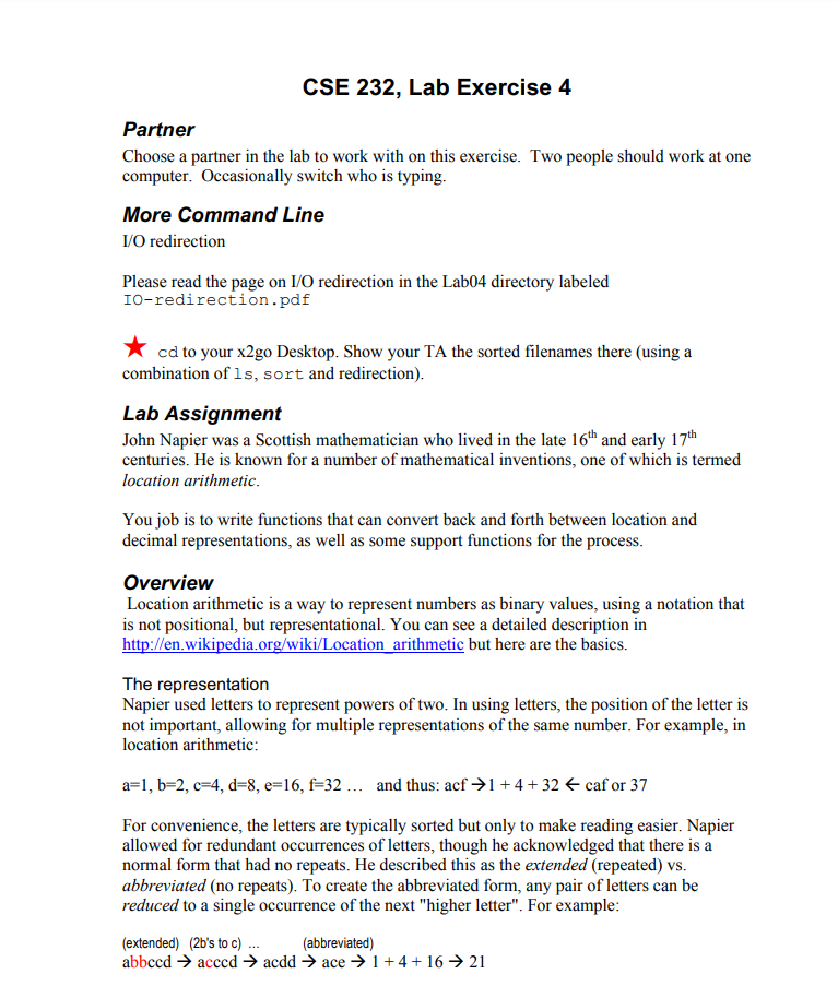!@%#$^%^&*%&$^#^&^&^%$#$#^@$^#$ c++ please CSE 232, Lab Exercise 4 Partner Choose a partner
