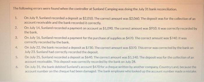  The following errors were found when the controller at Sunland Camping