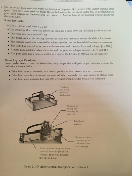  1. (30 pts total) Your company wants to develop an improved