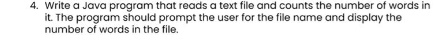  Write a Java program that reads a text file and counts