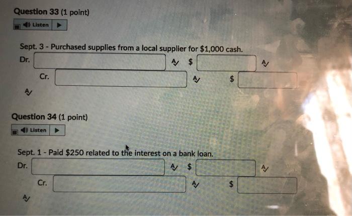 services to small businesses. Listed below are events and transactions that occurred