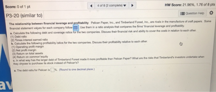  answer question A and B 1-4 4 of 8 (2 complete)