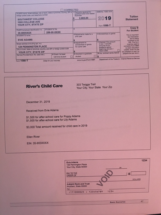 or Employer Identification Numbers (EINs), replace the Xs as directed, or with