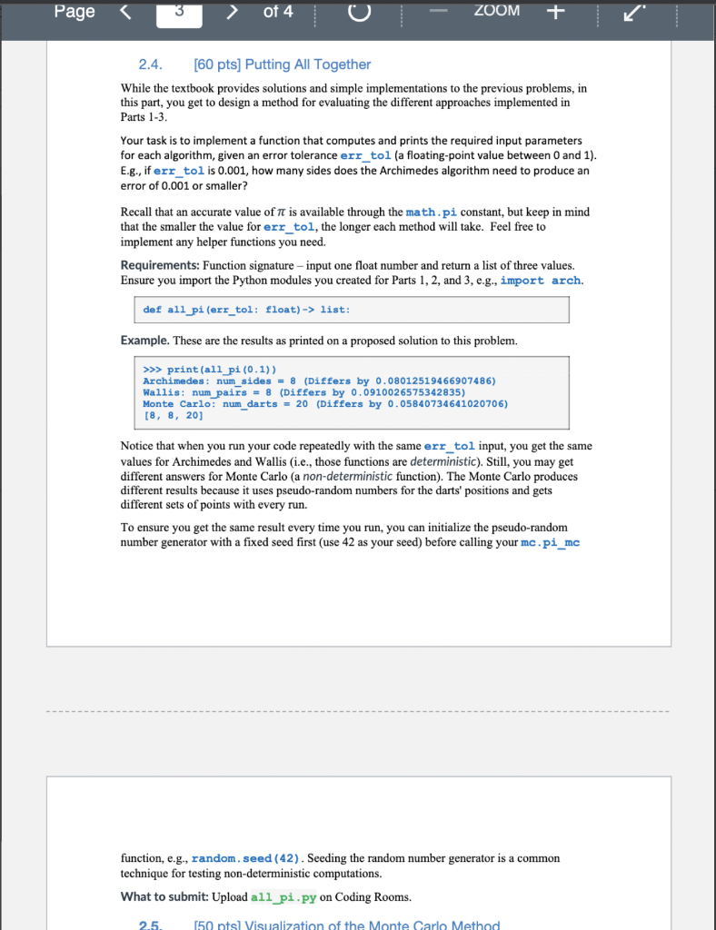I just need the code for this 2.4. [60 pts] Putting All