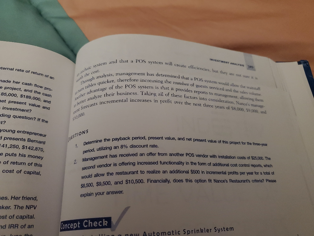 by step, if not explanation is good. compute net present value. e