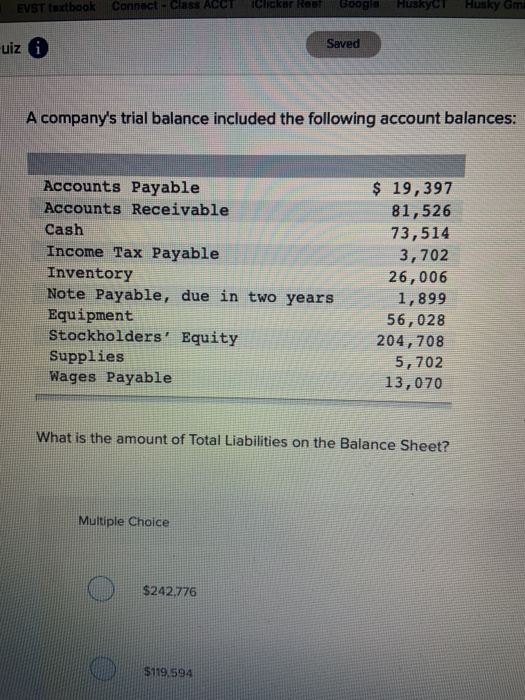  EVST taxtbook Connect - Class ACCT Clicker Ree Google Husky Husky
