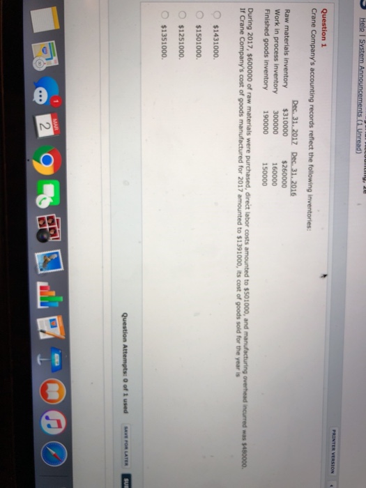  Help ls Dec. 31. 2012 Dec. 31.2016 Work in process inventory
