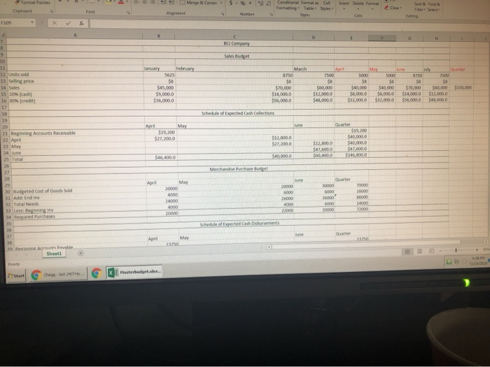 master budget not adding up! please help! managerial accounting master budget Merge
