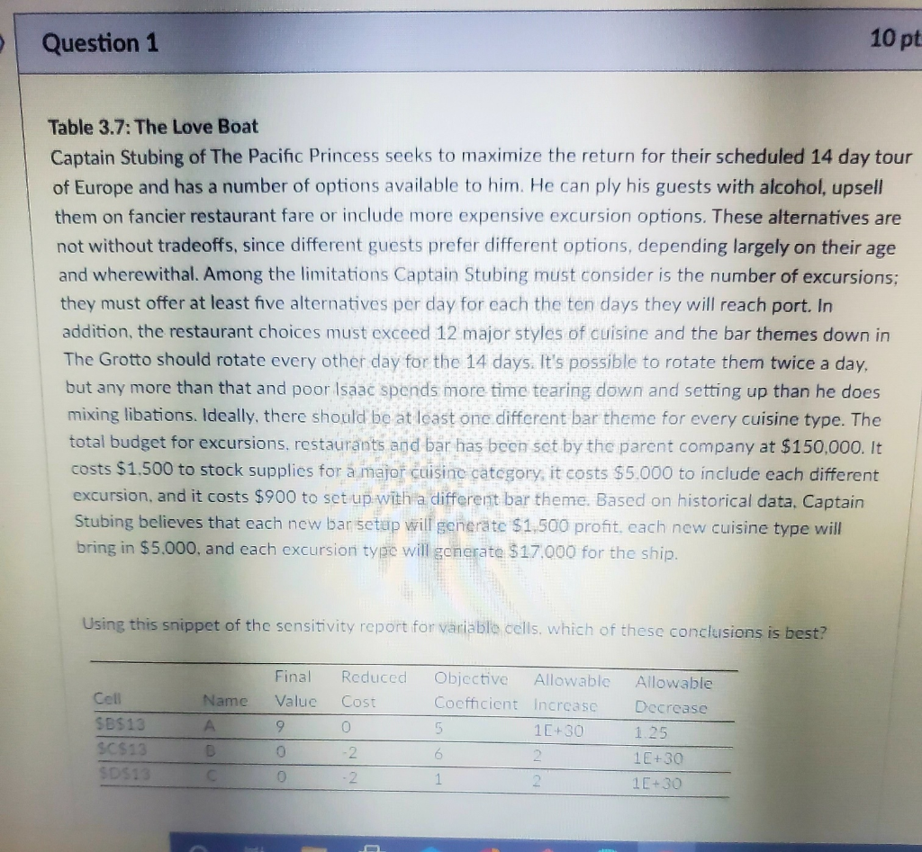  Items B and C are the only elements in the final