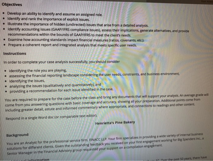  Post Atte Objectives Develop an ability to identify and assume an