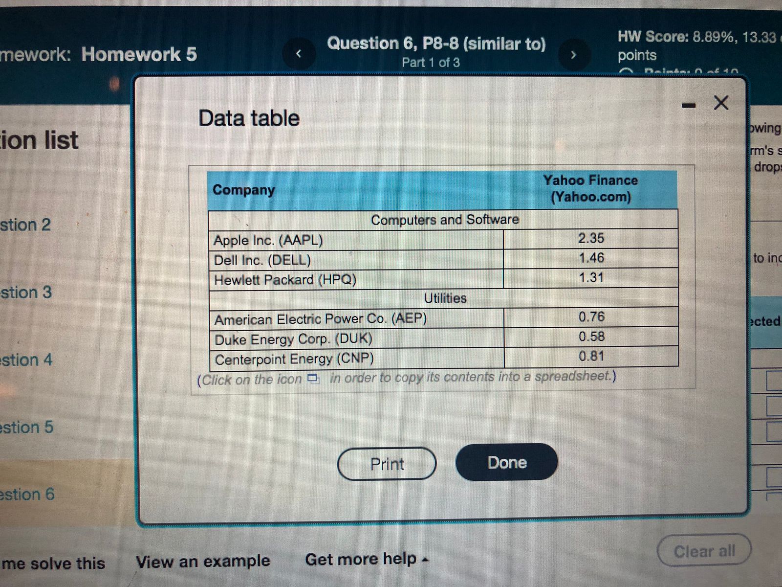 six firms. Calculate the expected increase in the value of each firm's
