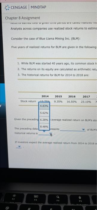realized stock returns to estimate the risk of a stock. Consider the