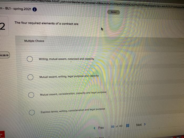  blindex.html?_con-con&external_browser=0&launchurl=https%253A% blackboard.nicu.edus 252Fwebapps - BL1 - spring 2021 Saved The four
