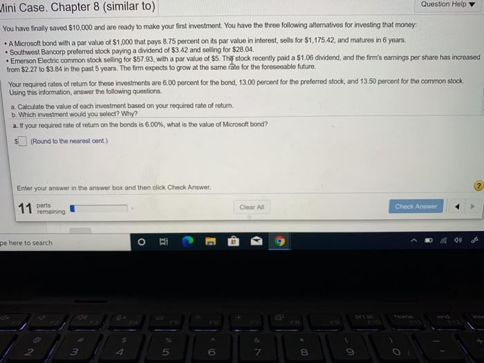  Llini Case. Chapter 8 (similar to) Question Help You have finally