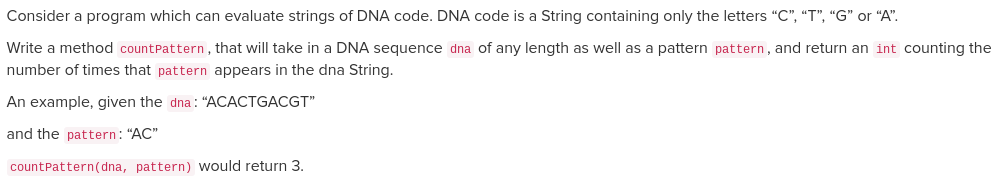 JAVA programming. Consider a program which can evaluate strings of DNA