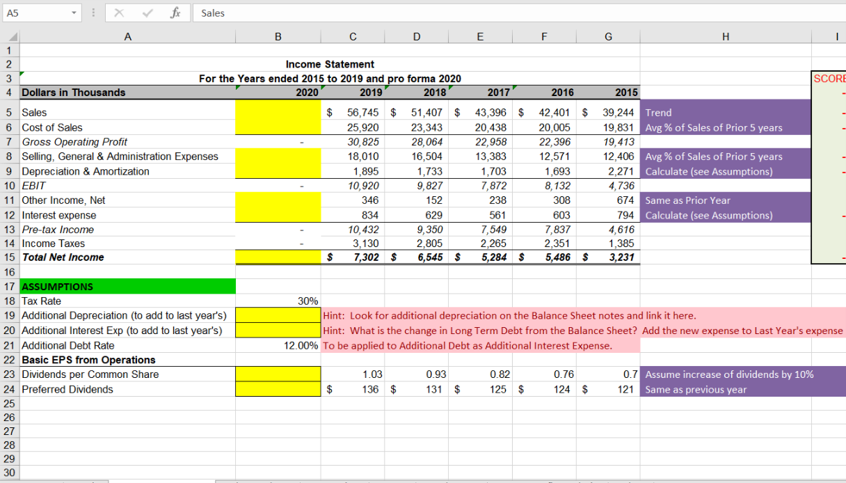 FOR EXAMPLE: =PV(C42,C41.C40,0,0) A5 fx Sales A B D F F G