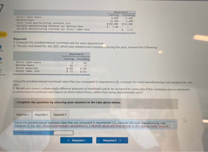  Direct labor-hours Machine-hours Total fixed manufacturing overhead cost Variable manufacturing overhead