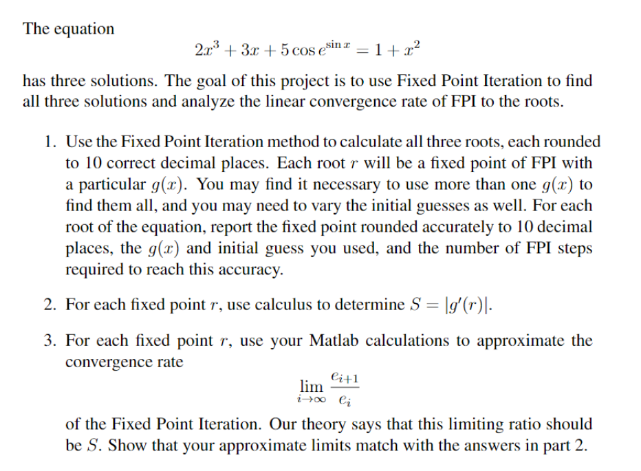 NEED MATLAB CODE Thank you. The equation 2.r3 + 3x + 5