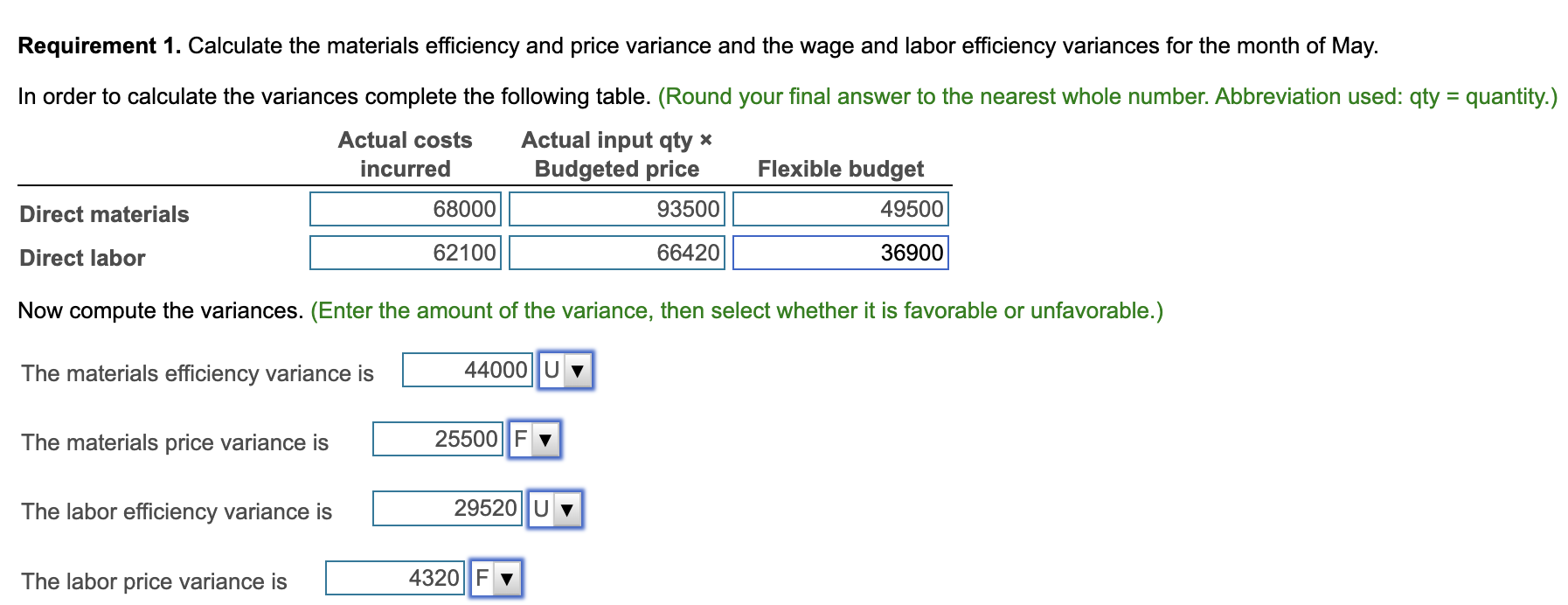 given my answers in Req 1 and the data table, please help