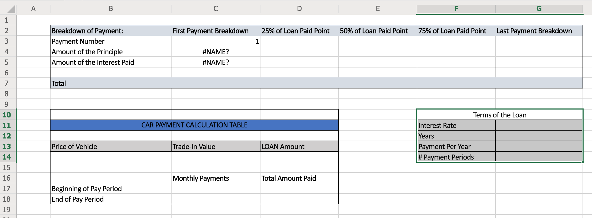 The partially completed workbook is attached below. The workbook is intended to