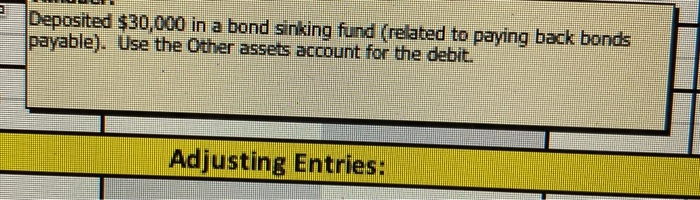 fund(related to paying back bonds payable). use the other assets account for