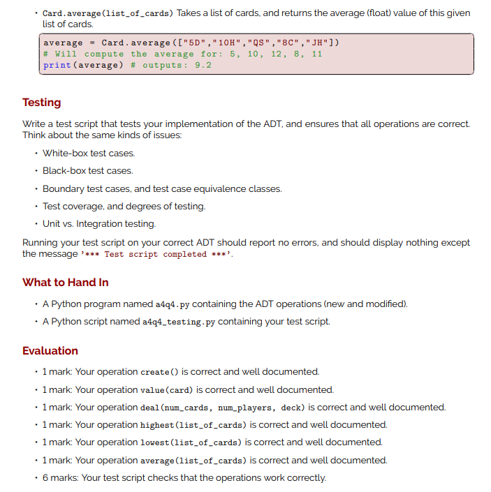 four suits, 'H', 'D', 'S', and 'C', (Hearts, Diamonds, Spades and Clubs)