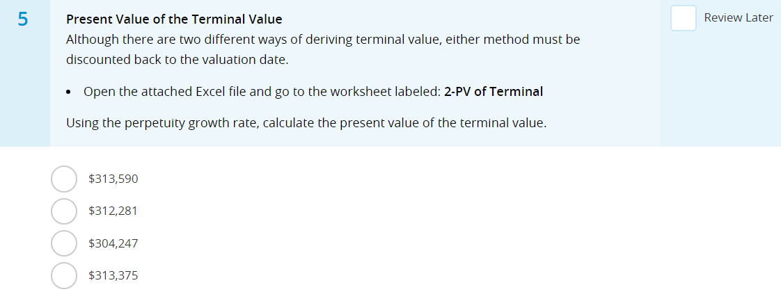 the below choices, sort the order we feel that DCF models should