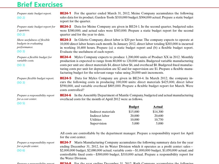  I need help problem brief exercise 24-5 Brief Exercises Prepare static