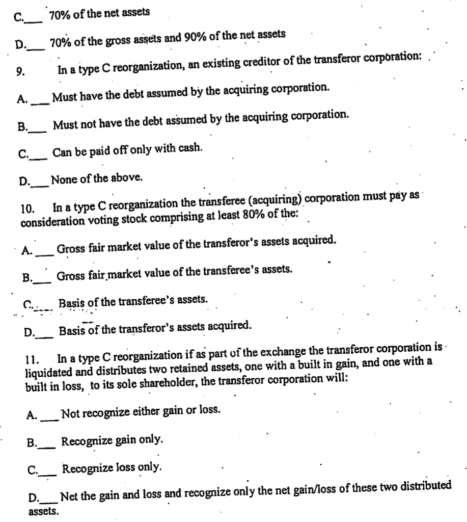 of Corporations and Shareholders, 7th Edition Course: Taxation of Reorganizations & Liquidations